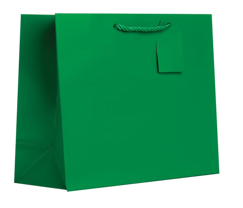 Jillson Roberts 6-Count Large 12.5" x 10" x 5" Gift Bags Available in 12 Solid Colors, Green Matte - Image 2
